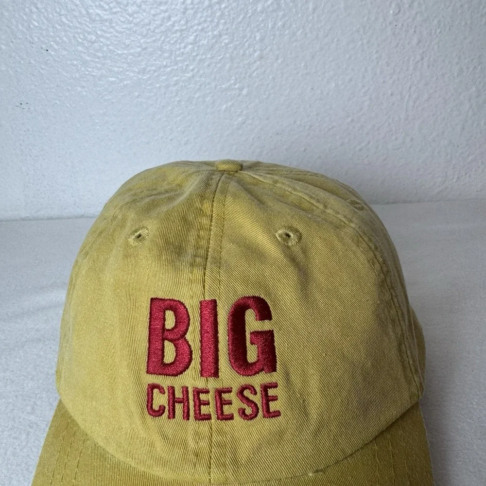 Murrays Big Cheese Hat Yellow Leather Adjustable Strapback Cap Adams Cotton
